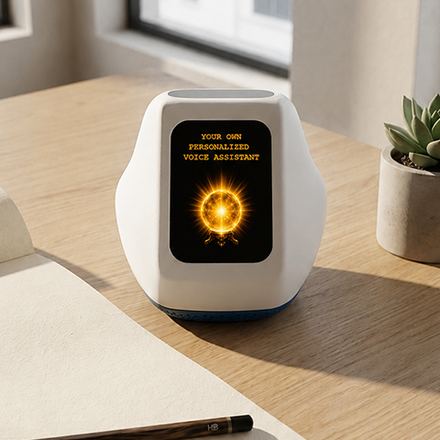 YOVA de sobremesa con la pantalla encendida